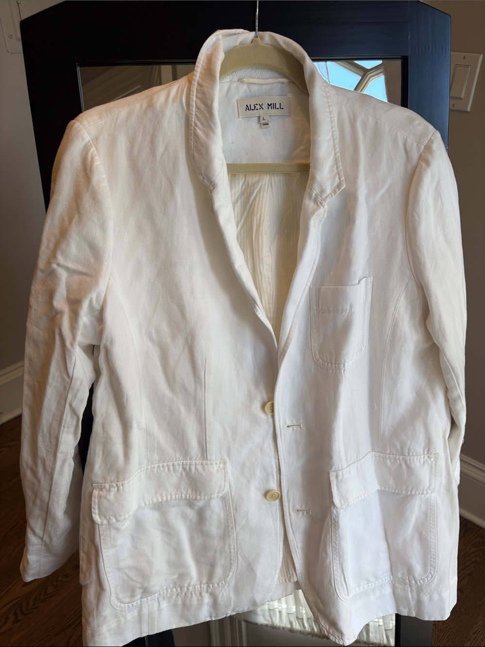 Alex Mill White Maggie Linen and Cotten-blend Relaxed Twill Blazer